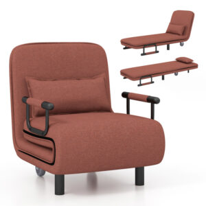 3-in-1 Convertible Sofa Bed with 5-Position Adjustable Backrest and Lumbar Pillow retail$147