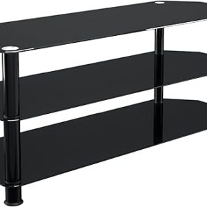 AVF SDC1140BB-A TV Stand for TVs UP to 55-inch TVs, Black Glass, Black Legs