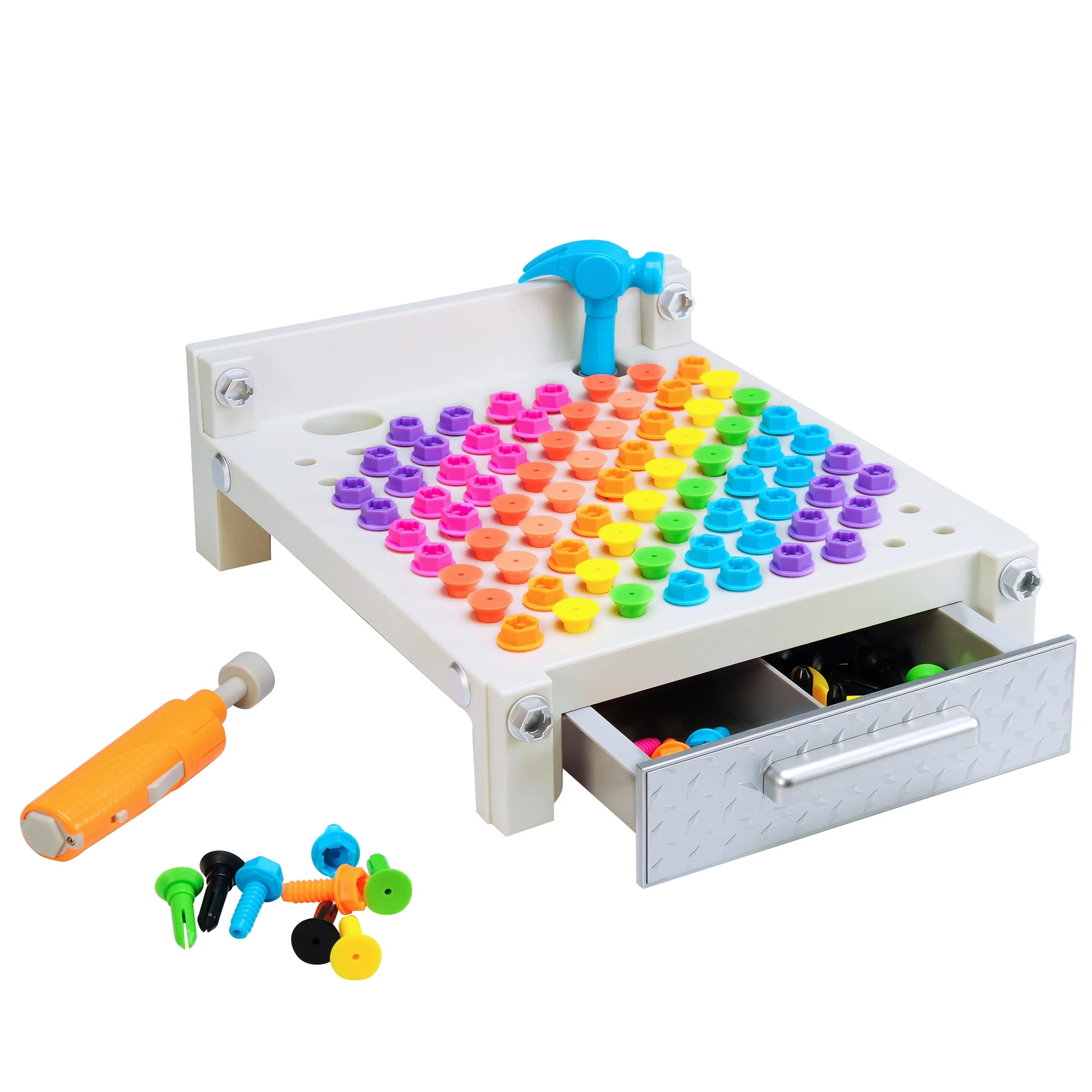 Educational Insights Design & Drill My First Workbench, Plastic Electric Drill Toy, Preschool STEM, Toddlers Ages 3