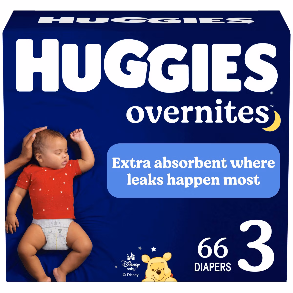 Huggies Overnites Nighttime Baby Diapers - Size 3 - 66ct