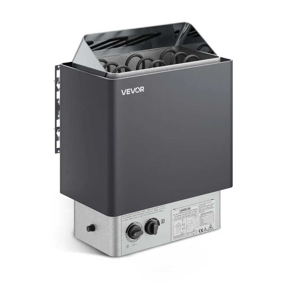 VEVOR Sauna Heater, 4.5KW 220V Electric Sauna Stove, Steam Bath Sauna Heater with Built-In Controls, 3h Timer and Adjustable Temp for Max. 105-210 Cubic Feet, Home Hotel Spa Shower Use