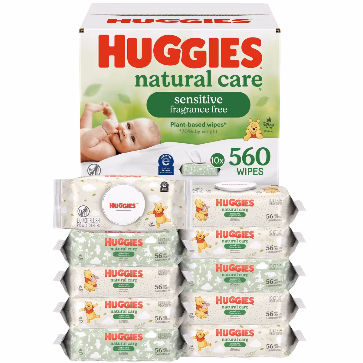 Huggies Natural Care Sensitive Unscented Baby Wipes- 10 pack (560ct total wipes)