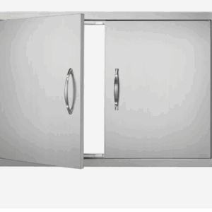 VEVOR BBQ Access Door, 33W x 22H Inch Double Outdoor Kitchen Door, Stainless Steel Flush Mount Door, Wall Vertical Door with Handles, for BBQ Island, Grilling Station, Outside Cabinet