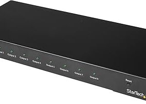 StarTech.com 4K 60hz HDMI Splitter - 8 Port - HDR Support - 7.1 Surround Sound Audio - HDMI Distribution Amplifier - HDMI 2.0 Splitter (ST128HD20)