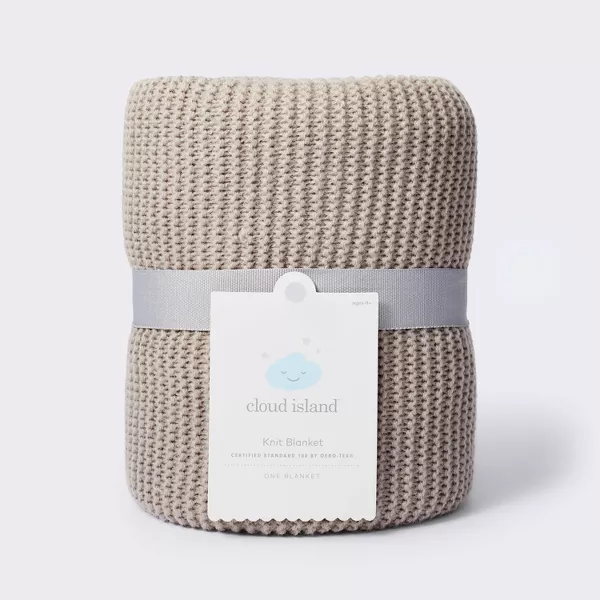 Knit Baby Blanket - Gray - Cloud Island™: Solid Pattern, 52 Thread Count, Knitted Acrylic