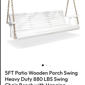 5ft patio swing holds up to 880lbs