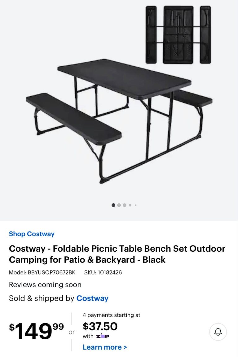 costway folding bench color is light grey pic for reference