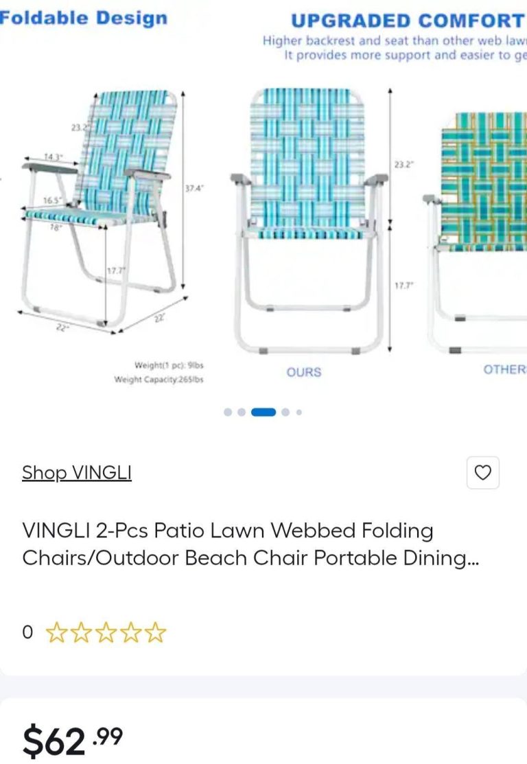 2 piece webbed beach chairs