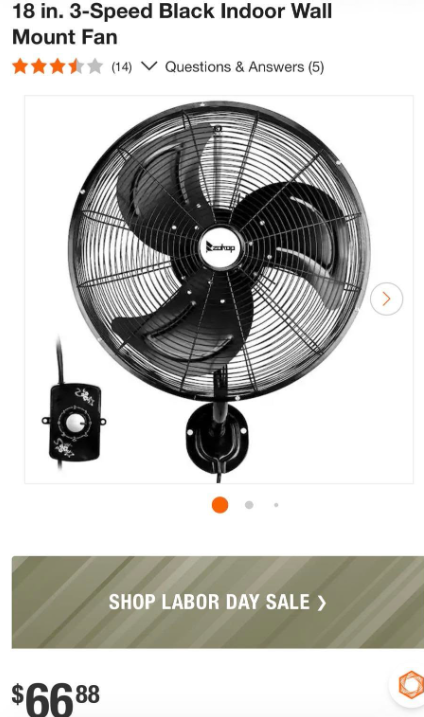 18 inch wall fan