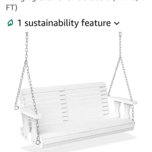 4ft white porch swing
