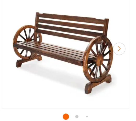 56 inch 3 person slated seat rustic wagon wheel bench