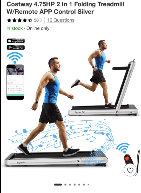 4.75 2 in 1 folding treadmill